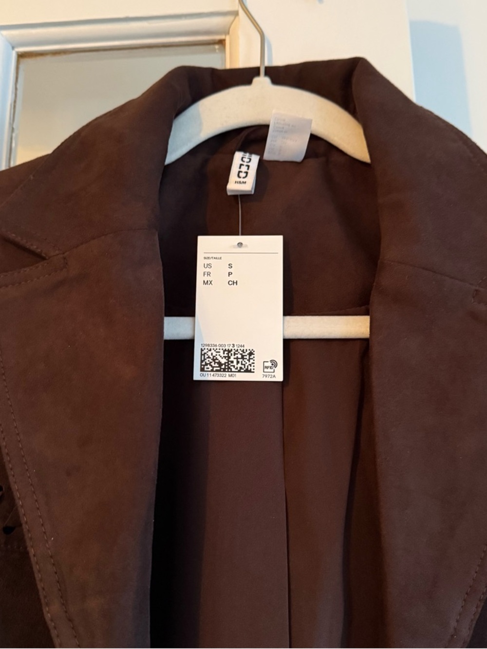 H&M Dark Brown Suede Fringe Blazer Jacket - Picture 4 of 6